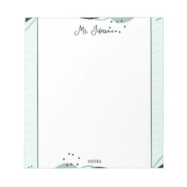 Cute Pastel Frame Teacher Notepad Anteckningsblock