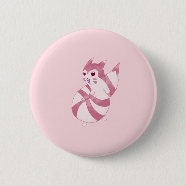 Cute Pastel Furret Design Knapp (Framsida)