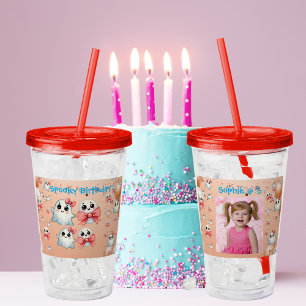 Cute Pastel Ghost Acrylic Tumbler Birthday Gift Take Away Mugg