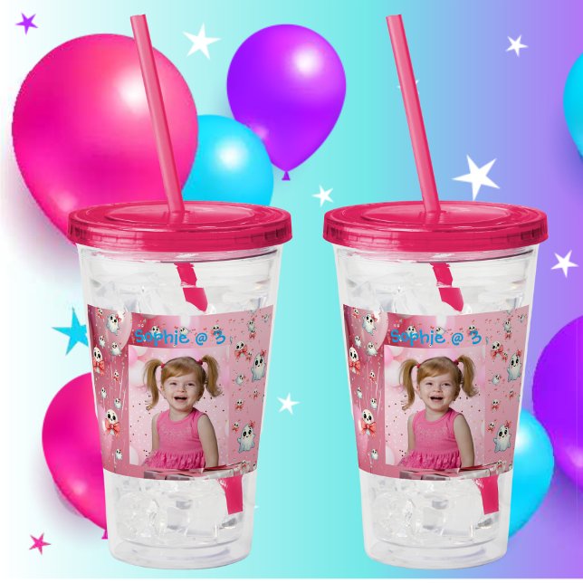 Cute Pastel Ghost Acrylic Tumbler Birthday Gift Take Away Mugg (Skapare uppladdad)