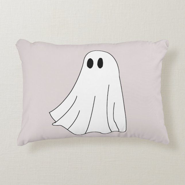 Cute Pastel Ghost Pattern Prydnadskudde (Framsidan)