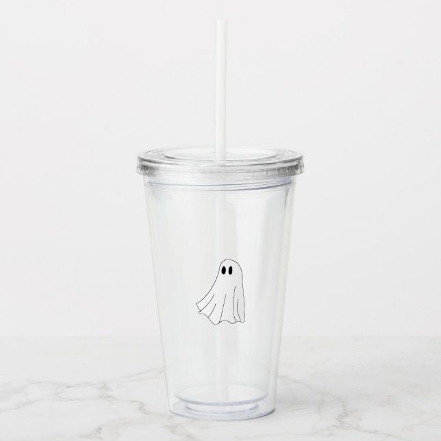 Cute Pastel Ghost Pattern Take Away Mugg (Framsida)