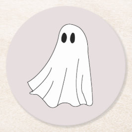 Cute Pastel Ghost Pattern Underlägg Papper Rund