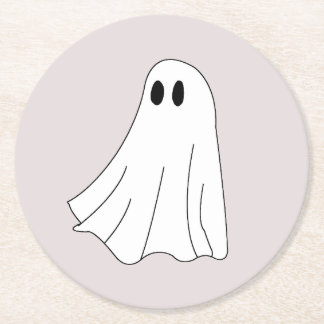 Cute Pastel Ghost Pattern Underlägg Papper Rund