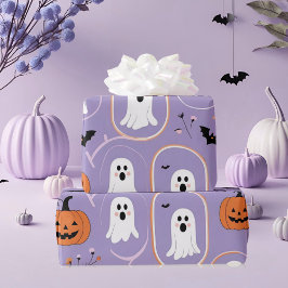Cute Pastel Ghost & Pumpkin Halloween Presentpapper