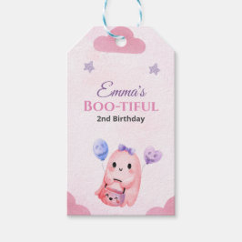 Cute Pastel Ghost vattencolor Halloween Birthday Presentetikett