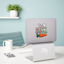 Cute Pastel Glad påsk Bunny Öron med morot Klistermärken