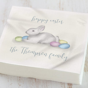 Cute Pastel Glad påsk Bunny Simple Classic Pappersservett