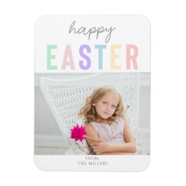 Cute Pastel Glad påsk Typography Photo simple Magnet