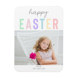 Cute Pastel Glad påsk Typography Photo simple Magnet