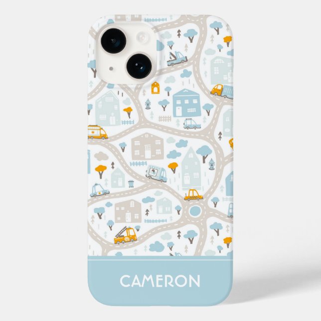 Cute Pastel-grannskapet Karta Mönster (Baksida)