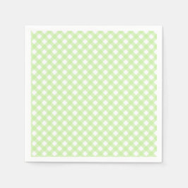 Cute Pastel Grönt Gingham Mönster Napkins Pappersservett