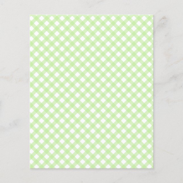 Cute Pastel Grönt Gingham Mönster Skrapbook Papper (Framsida)