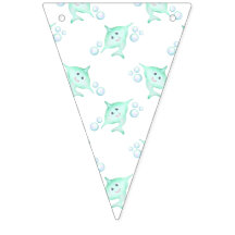 Cute Pastel Grönt Kids Watercolor Shark