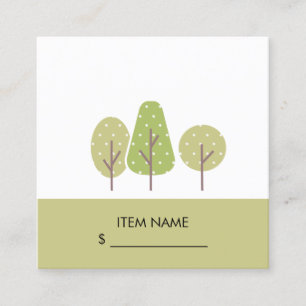 CUTE PASTEL GRÖNT TRÄD TRIO LANDSCAPING PRIS MÄRKR FYRKANTIGT VISITKORT