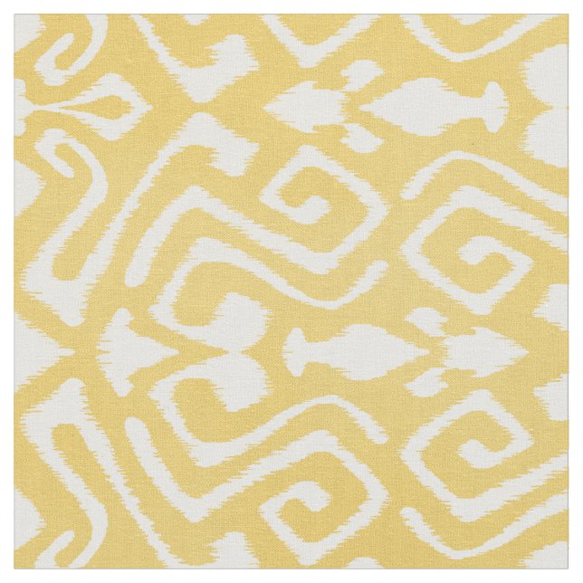 Cute pastel gult ikat tribal mönster tyg (Närbild)