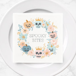 Cute Pastel Halloween Fall Spooky Blommigt Modern Pappersservett