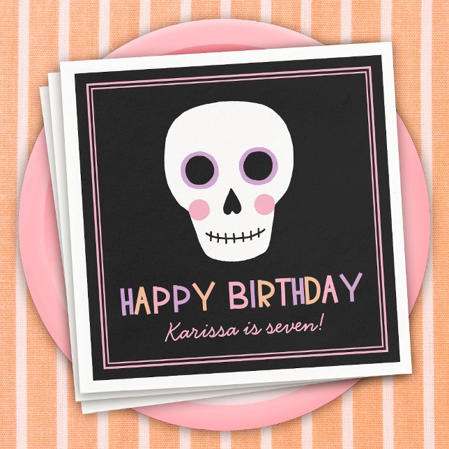 Cute Pastel Halloween Grattis på födelsedagen Namn Pappersservett (Skapare uppladdad)