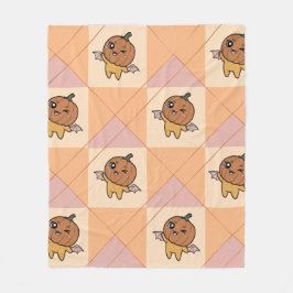Cute Pastel Halloween Pumpkin Fladdermus Mönster Fleecefilt
