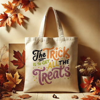 Cute Pastel Halloween "The Trick is all Treats" Tygkasse