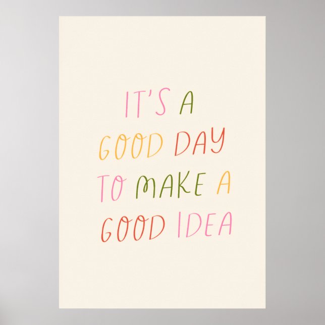 Cute Pastel Hand Lettering Motivational Quote Art  Poster (Framsidan)