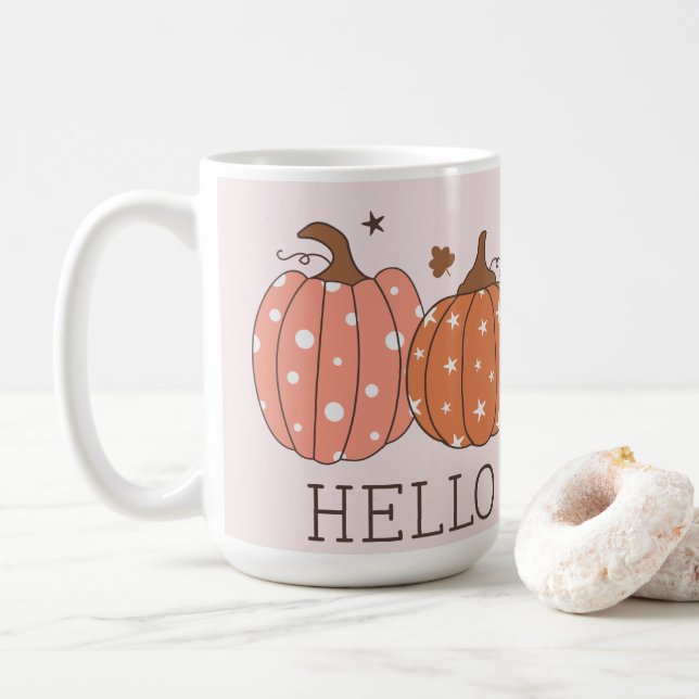 Cute Pastel Hej Pumpkin Kaffemugg (Med munk)