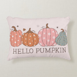 Cute Pastel Hej Pumpkin Prydnadskudde