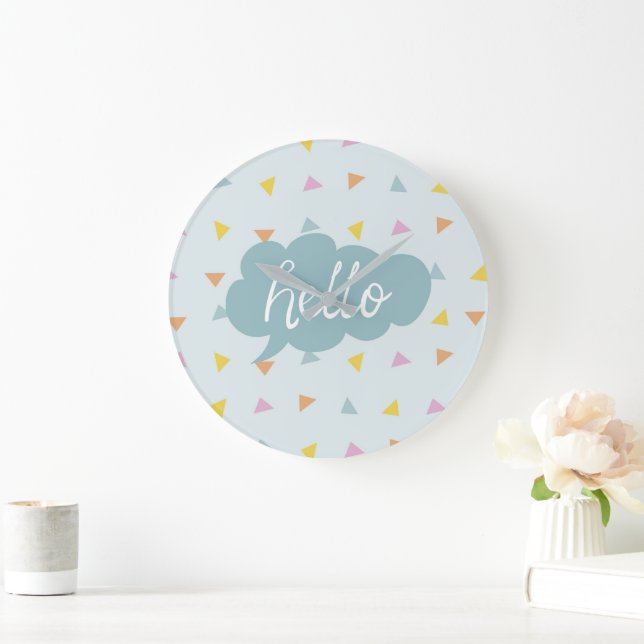 Cute Pastel Hej Stor Klocka (Hem)