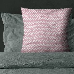 Cute pastel herringbone mönster på rosa kudde