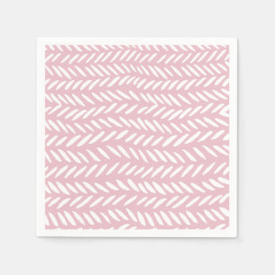 Cute pastel herringbone mönster på rosa pappersservett