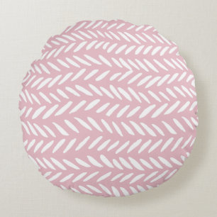 Cute pastel herringbone mönster på rosa rund kudde