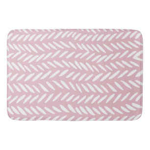 Cute pastel herringbone mönster på rosa Square Badrumsmatta
