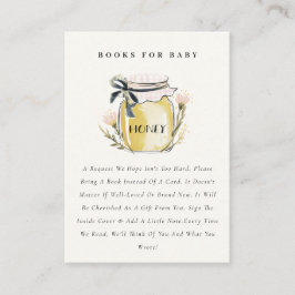 Cute Pastel  Honey Jar Books For Baby Shower Tilläggskort