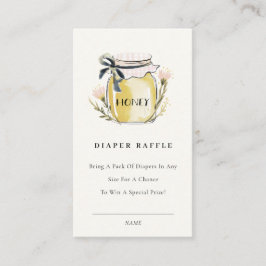 Cute Pastel  Honey Jar Diaper Raffle Baby Shower Tilläggskort