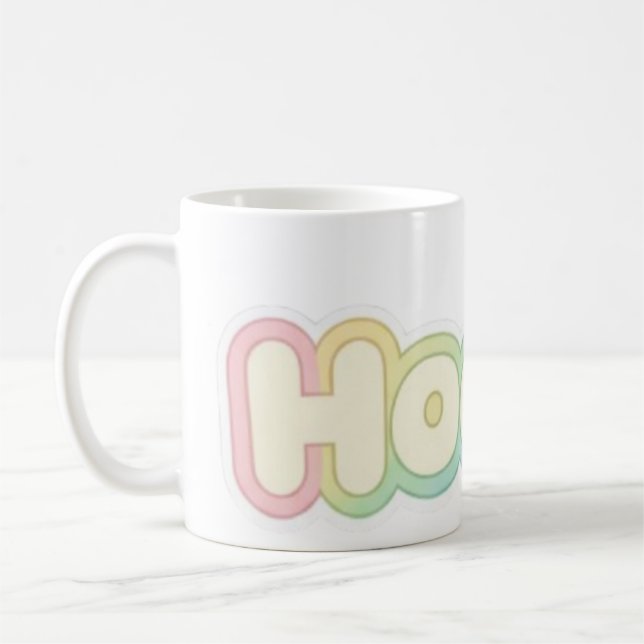 Cute Pastel HOOOO Text design  Kaffemugg (Vänster)