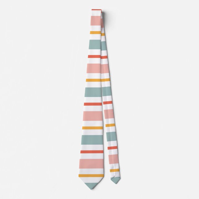 Cute Pastel Horizontal Stripes Boho Pink Teal Yell Slips (Framsida)