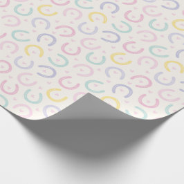 Cute Pastel Horseshoes och hjärtan på grädde Presentpapper