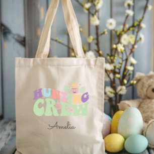 Cute Pastel Hunting Crew Påskägg Hunt Tygkasse