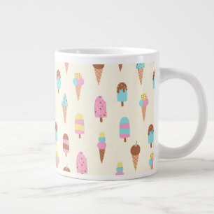 Cute Pastel Ice Cream Sweets Mönster Jumbo Mugg
