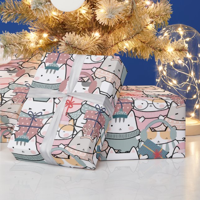 Cute Pastel-julklapp Papper radbrytning Presentpapper (Helgdagar)