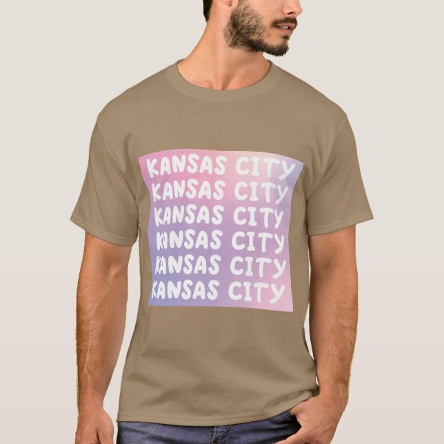 Cute Pastel Kansas City Type T Shirt (Framsida)