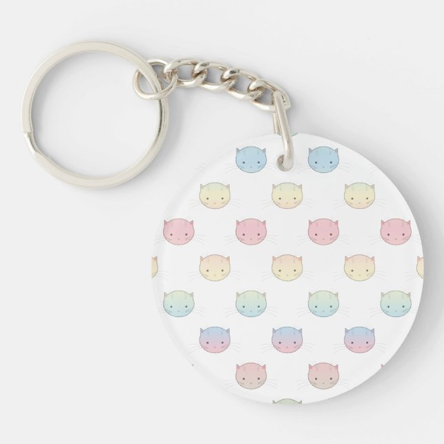 Cute Pastel Kattunge Ansikte Mönster (Framsidan)