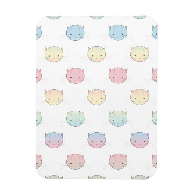 Cute Pastel Kattunge Ansikte Mönster Magnet (Vertikal)