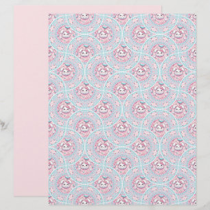 Cute Pastel Kawaii Bunny Dot Mandala Art Deco Fläk