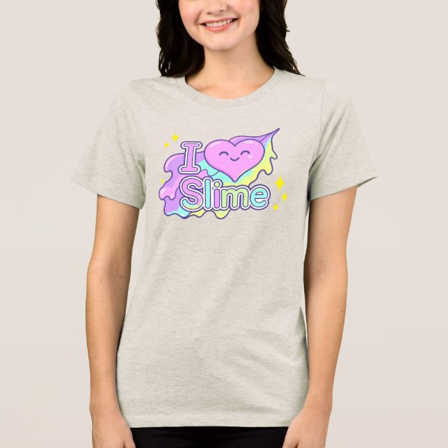Cute Pastel Kawaii Slime Graphic Tee (Framsida)