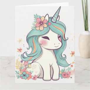 Cute Pastel Kawaii Unicorn Kort