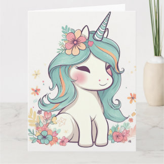 Cute Pastel Kawaii Unicorn Kort