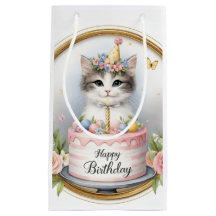 Cute Pastel Kitten Birthday Cake - Birthday
