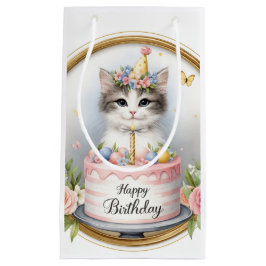 Cute Pastel Kitten Birthday Cake - Birthday