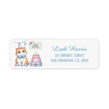 Cute Pastel Kitten Birthday Cake - Birthday Adress